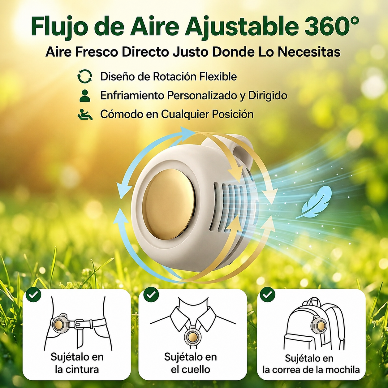 Mini ventilador portátil.